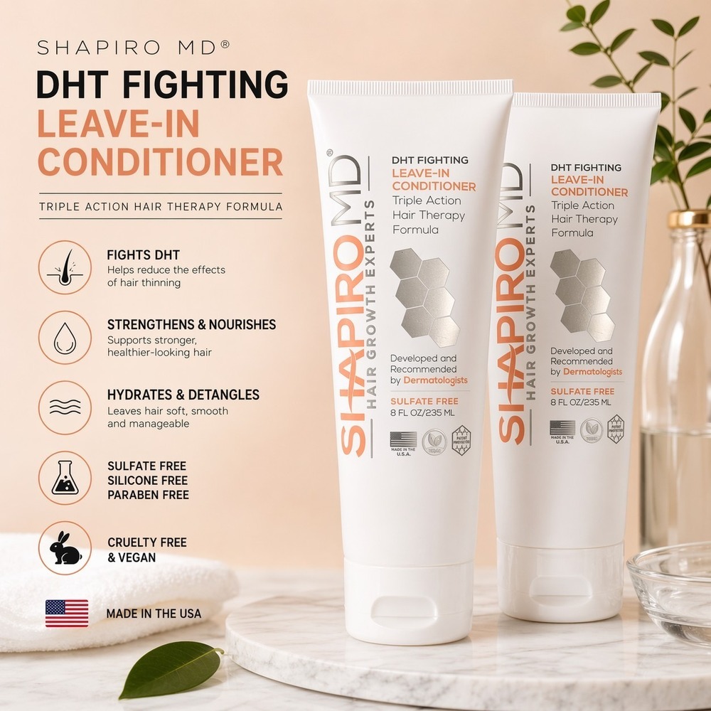 Leave-In Conditioner Shapiro MD DHT Fighting  8oz Hair Growth Anti-Thinning x2